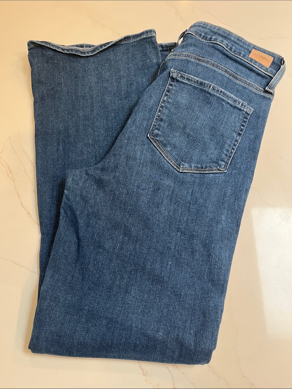 PAIGE Straight-Leg Jeans in Medium Blue Wash